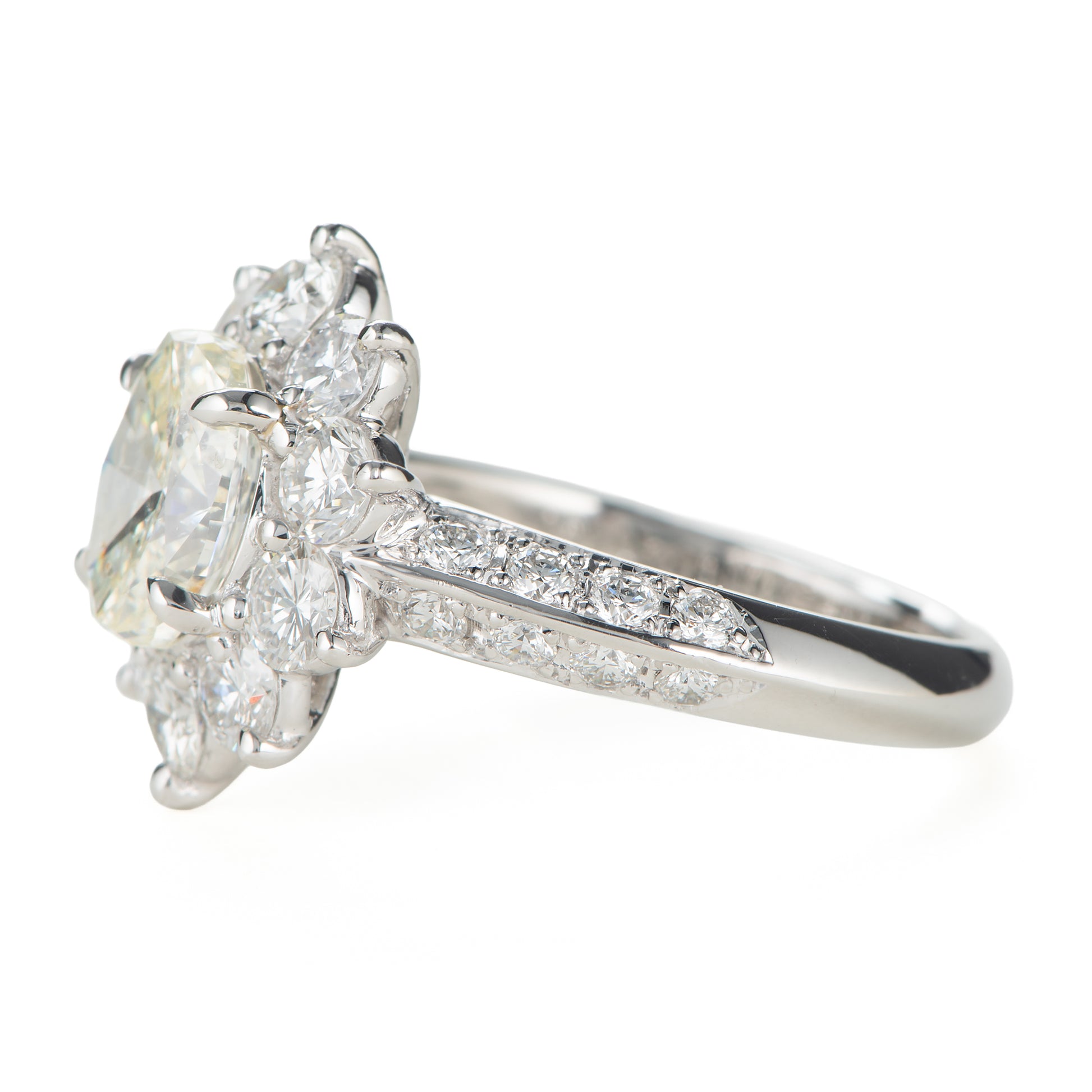 2.98cttw オーバルダイヤモンドダイヤモンド プラチナリング D: 1.51ct D: 1.47ct M I1 Pt900 GIA