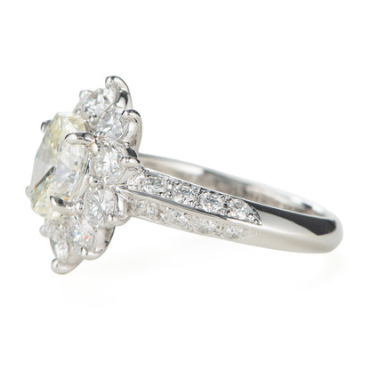2.98cttw オーバルダイヤモンドダイヤモンド プラチナリング D: 1.51ct D: 1.47ct M I1 Pt900 GIA