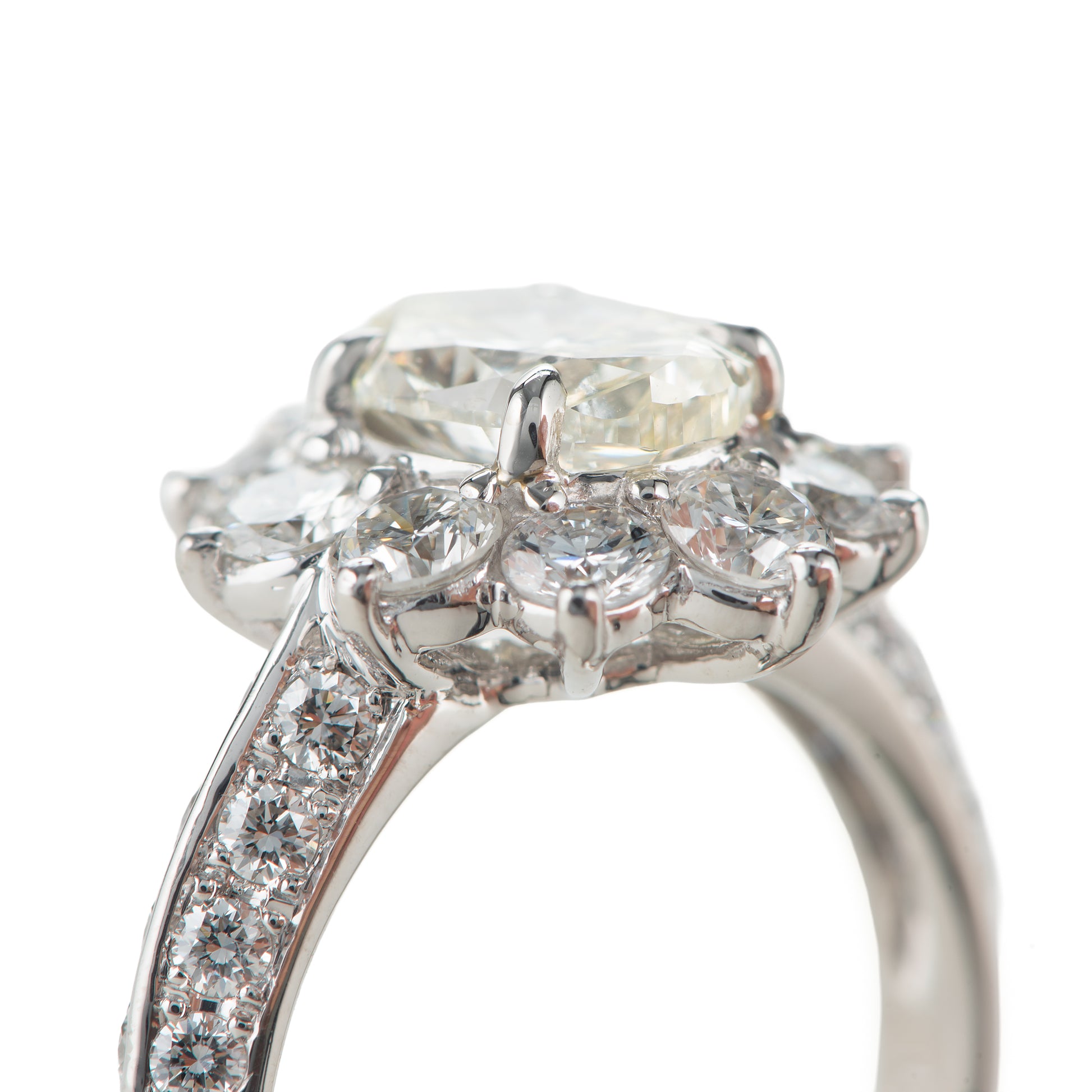 2.98cttw オーバルダイヤモンドダイヤモンド プラチナリング D: 1.51ct D: 1.47ct M I1 Pt900 GIA