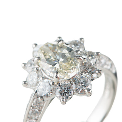 2.98cttw オーバルダイヤモンドダイヤモンド プラチナリング D: 1.51ct D: 1.47ct M I1 Pt900 GIA