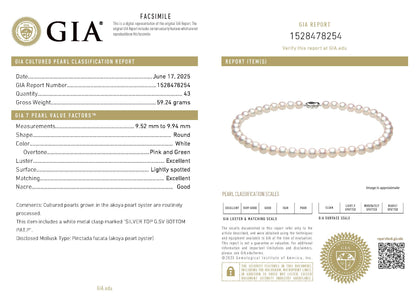 あこや真珠 ネックレス 9.5-9.94mm SVクラスプ