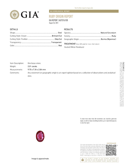 ステップ ルビーxダイヤモンド プラチナ製リング R: 2.01ct D: 0.31ct Pt900 GIA