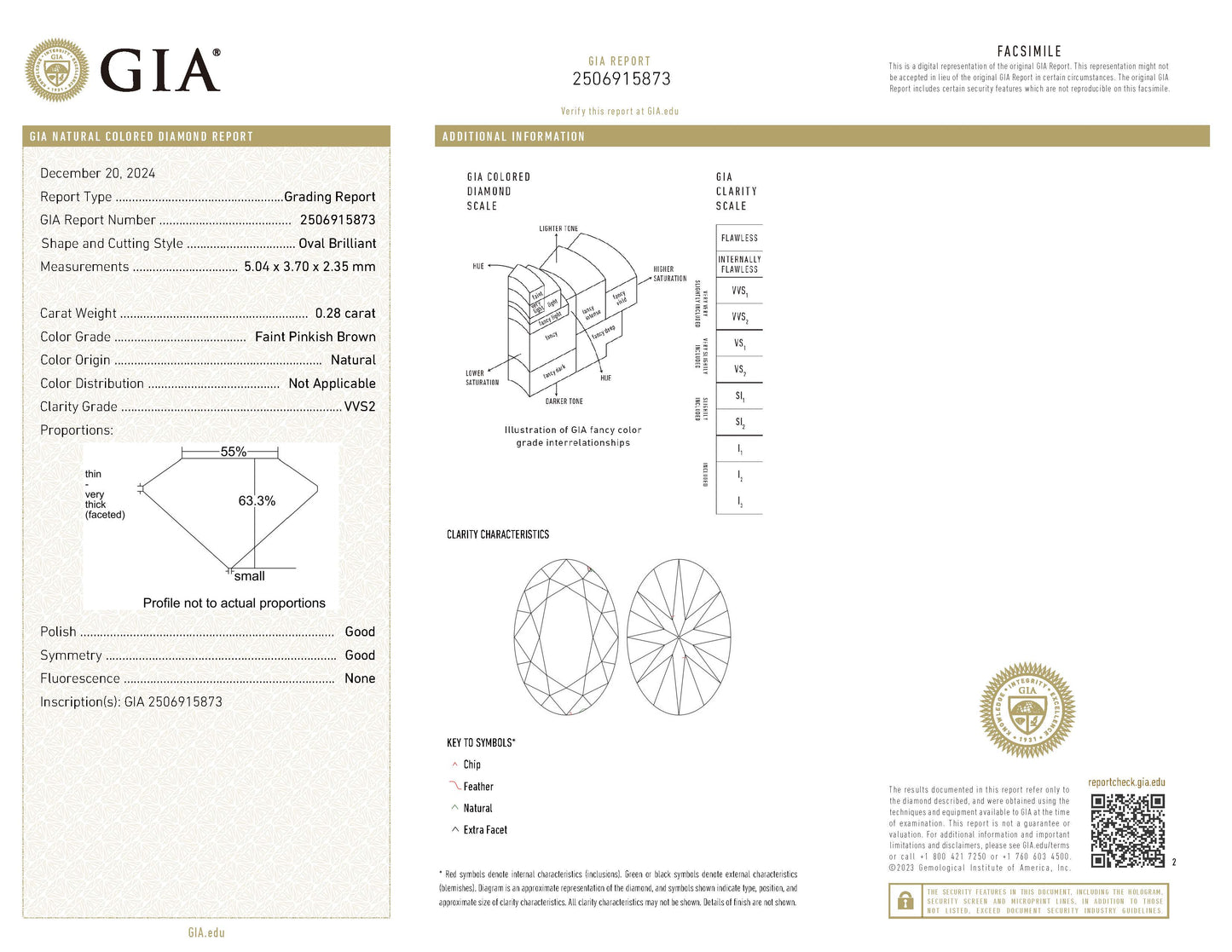 0.28ct Faint  Pinkish Brown フェイントピンキッシュブラウンダイヤモンドリング D 0.28ct D0.02ct Pt950 GIA