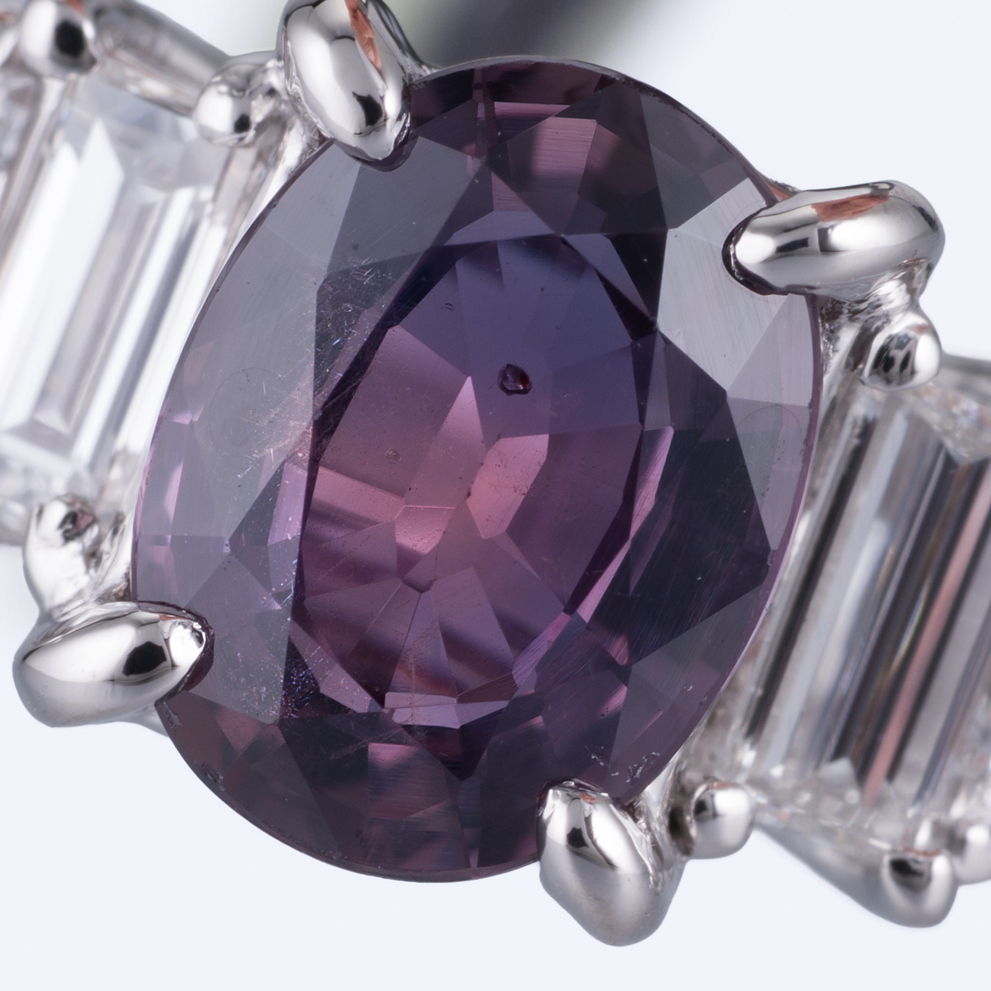 Pt900 タンザニア産 非加熱サファイア 1.04ct ダイヤモンド 0.36ct (G