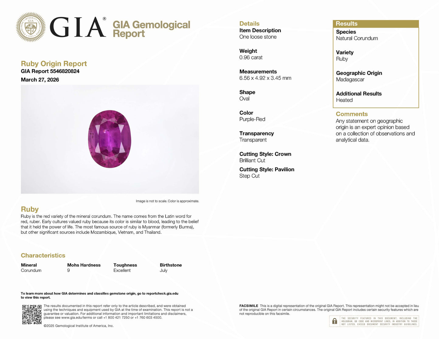 マダガスカル産ルビーxダイヤモンド　プラチナ製リング  R: 0.96ct D:0.45ct Pt900　GIA
