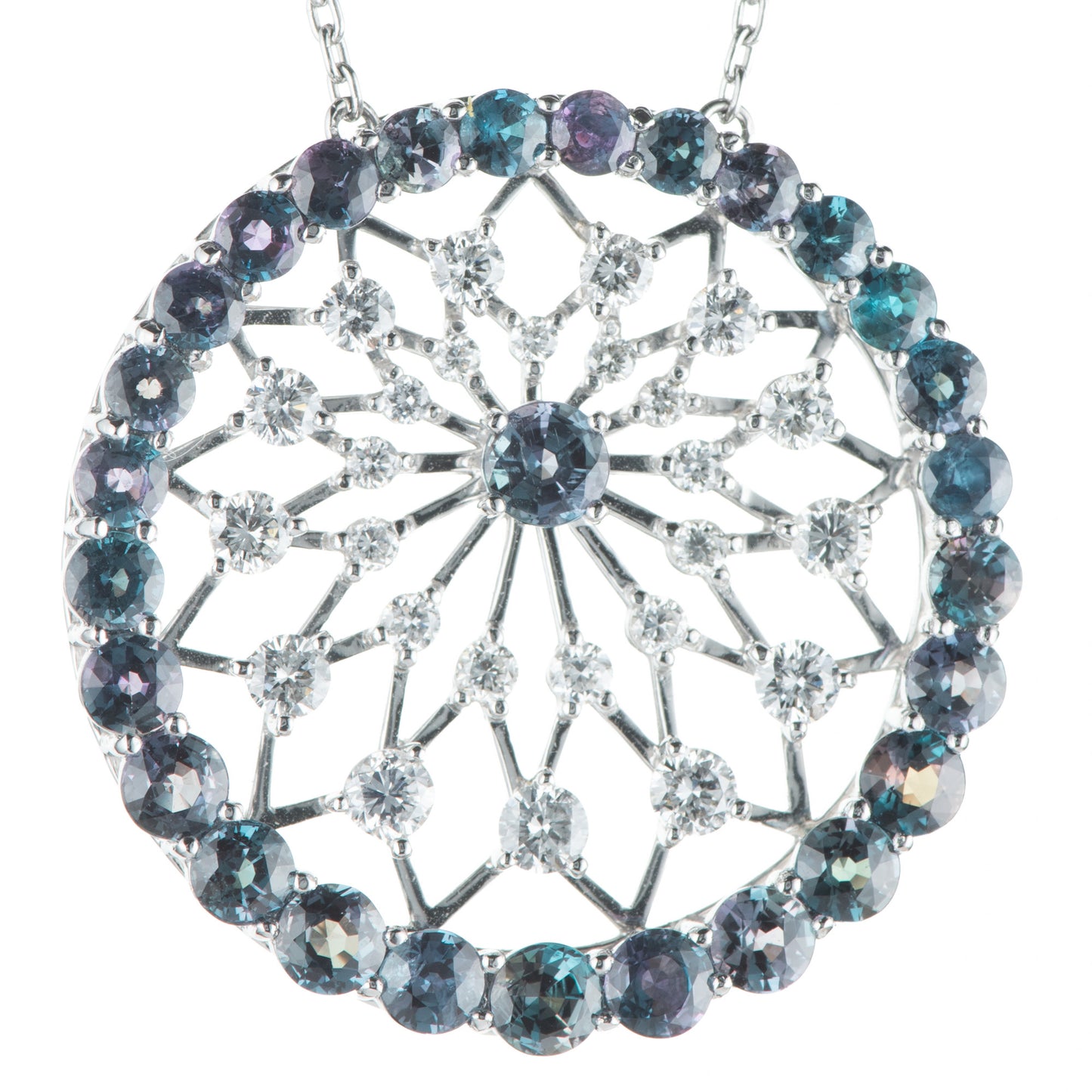 5ctアレキサンドライトプラチナペンダント AL:5.20ct D:1.51ct Pt900/850 GIA