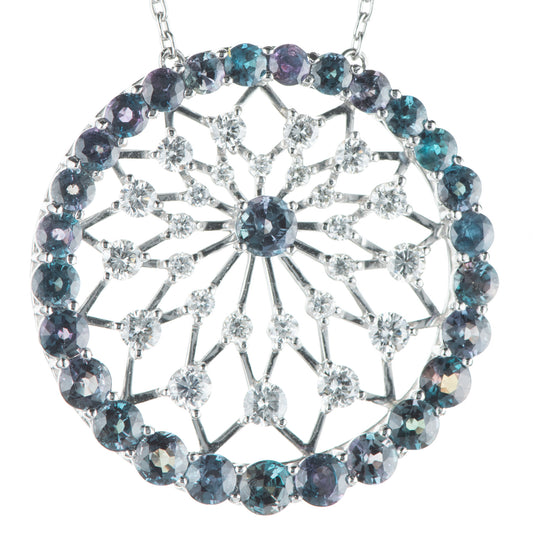 5ctアレキサンドライトプラチナペンダント AL:5.20ct D:1.51ct Pt900/850 GIA