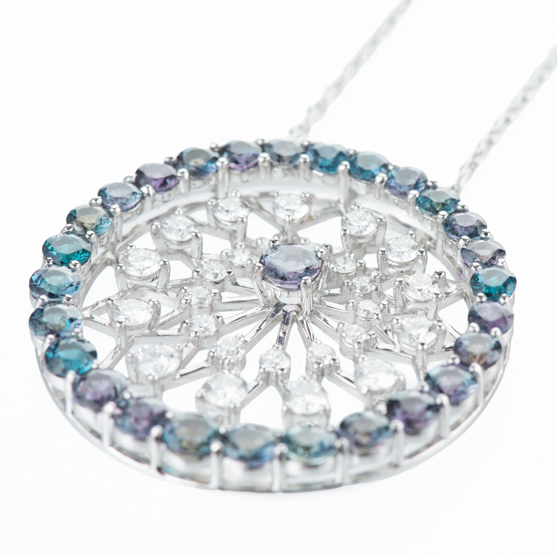 5ctアレキサンドライトプラチナペンダント AL:5.20ct D:1.51ct Pt900/850 GIA