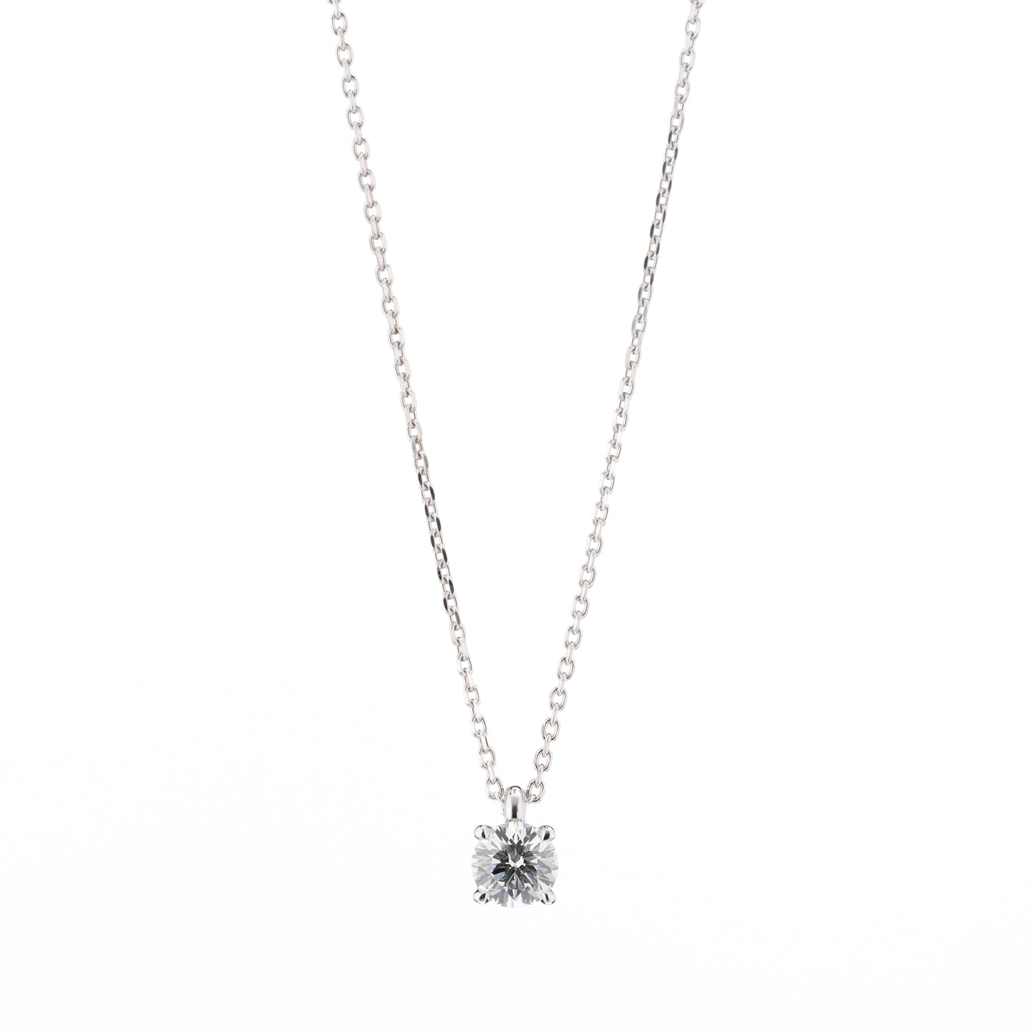 ZUISHO｜Pt950 一粒ダイヤモンド 0.36ct ペンダントネックレス (G/VS2/3Ex) GIA鑑定書付 Pt850 45cm 丸小豆チェーン