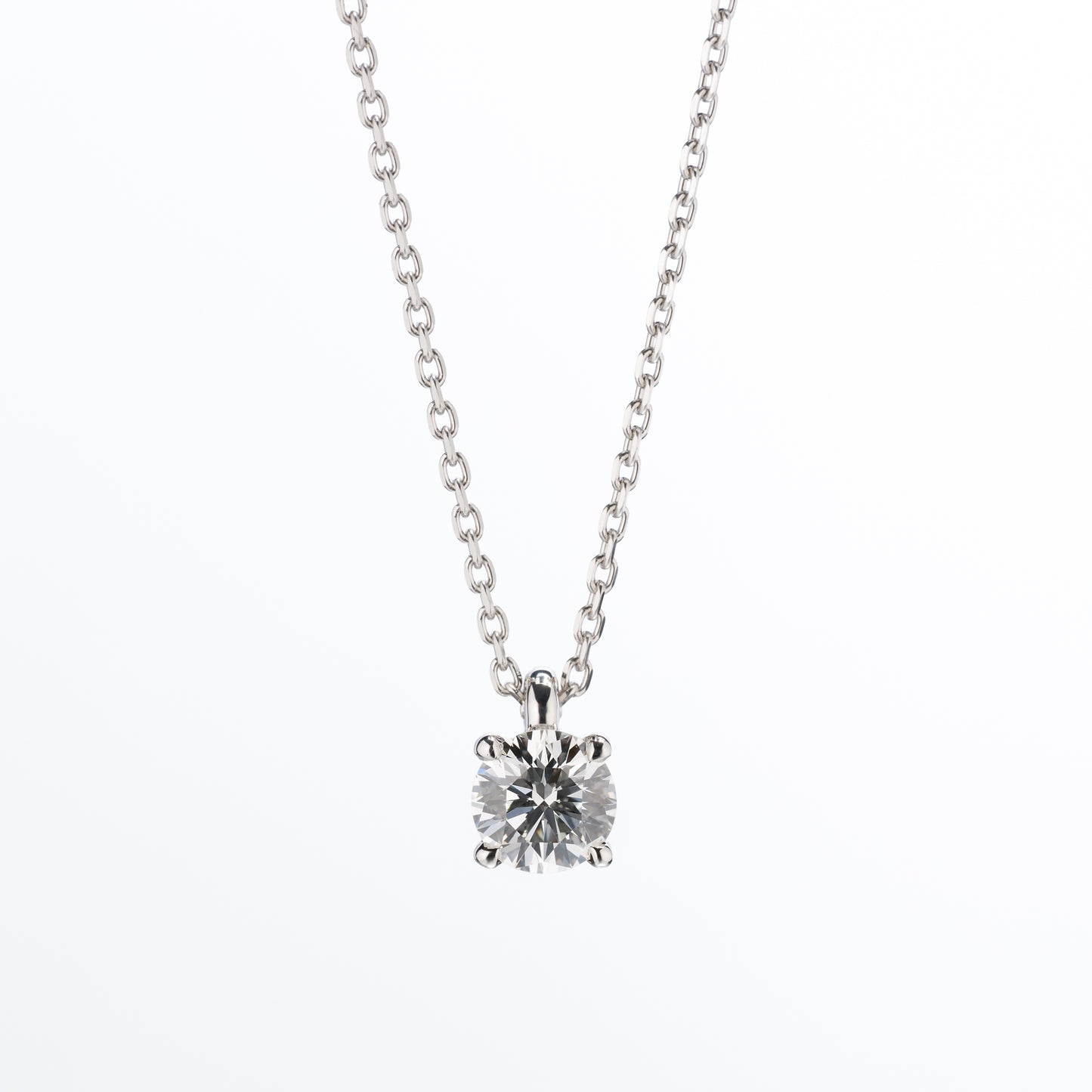 ZUISHO｜Pt950 一粒ダイヤモンド 0.36ct ペンダントネックレス (G/VS2/3Ex) GIA鑑定書付 Pt850 45cm 丸小豆チェーン