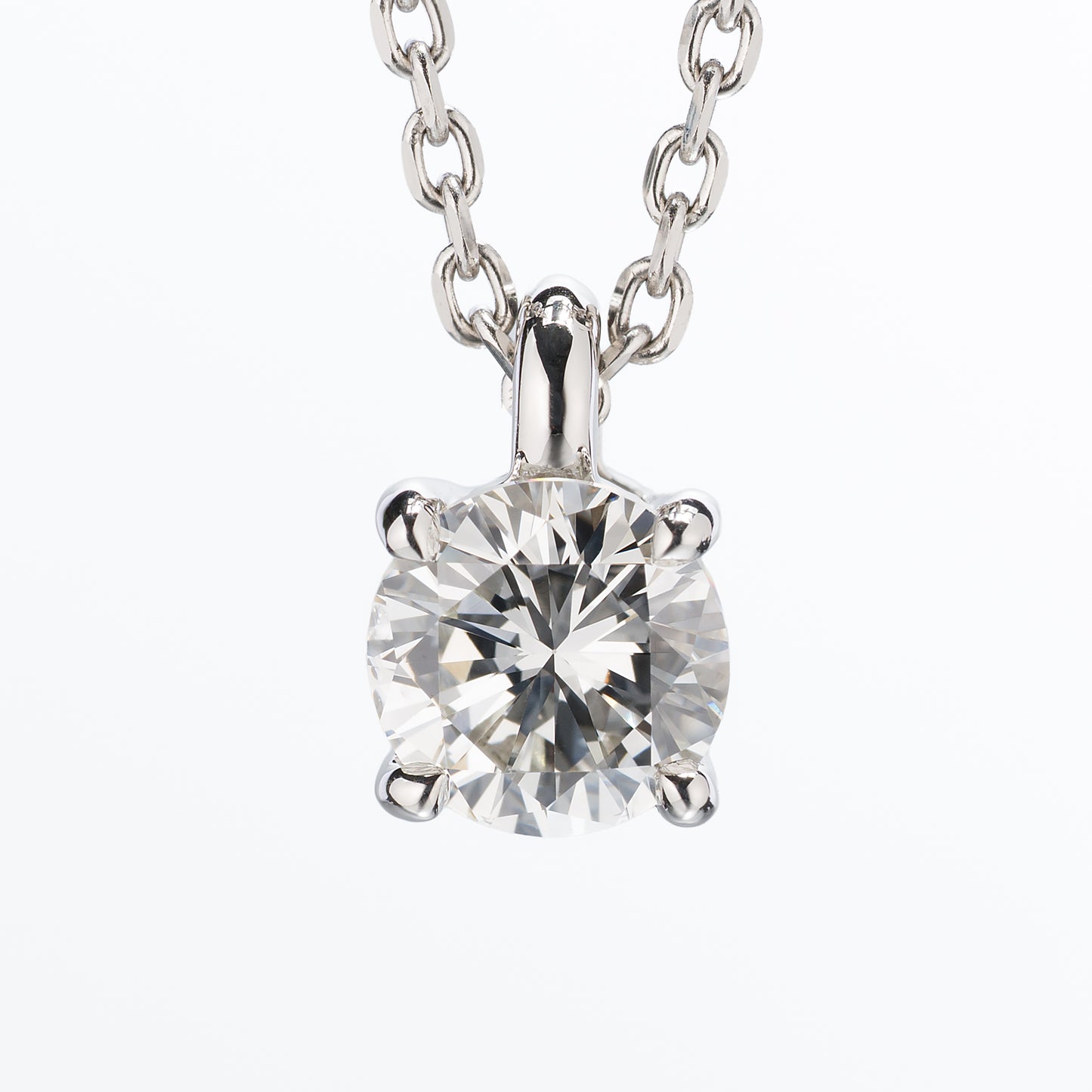 ZUISHO | Pt950 一粒ダイヤモンド 0.52ct ペンダントネックレス (H/VVS2) GIA鑑定書付 Pt850 45cm 丸小豆チェーン