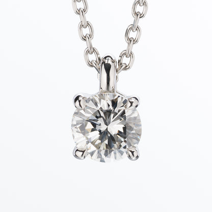 ZUISHO | Pt950 一粒ダイヤモンド 0.52ct ペンダントネックレス (H/VVS2) GIA鑑定書付 Pt850 45cm 丸小豆チェーン