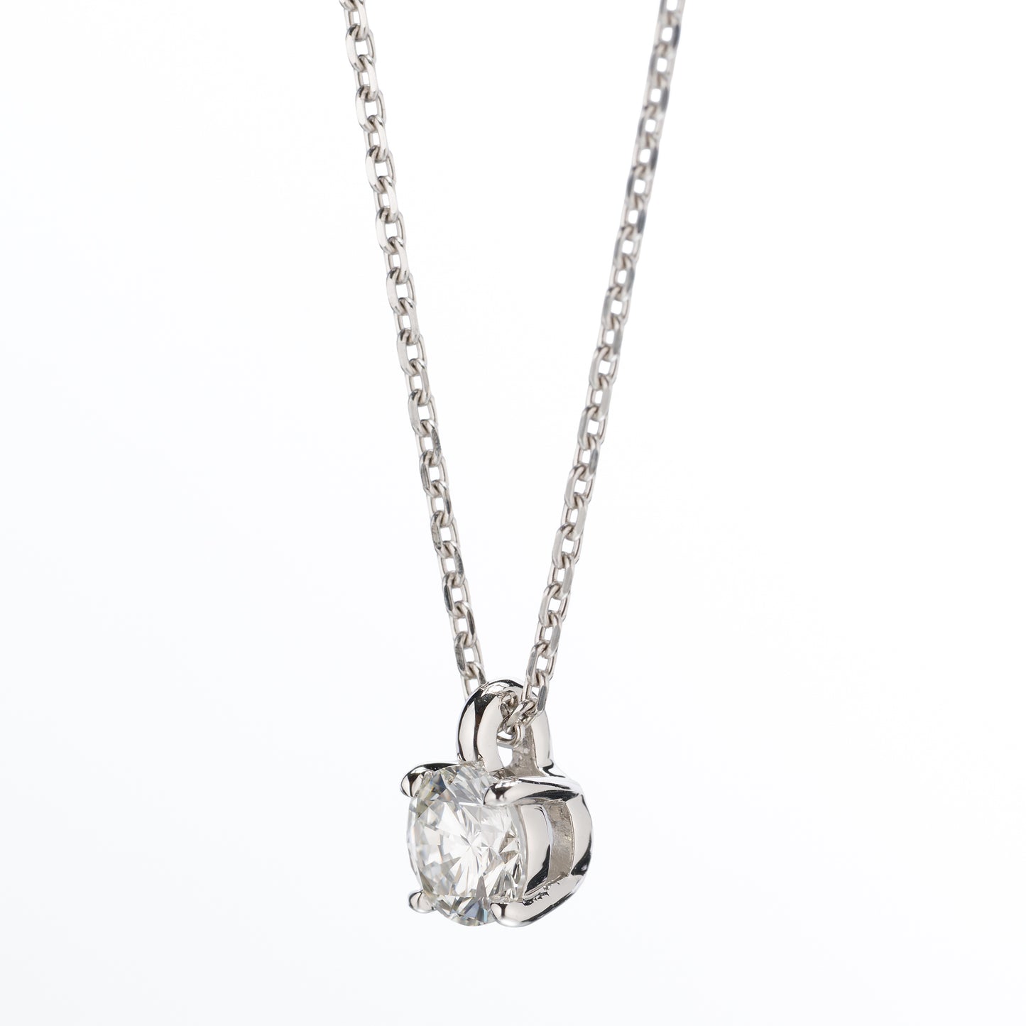 ZUISHO | Pt950 一粒ダイヤモンド 0.52ct ペンダントネックレス (H/VVS2) GIA鑑定書付 Pt850 45cm 丸小豆チェーン