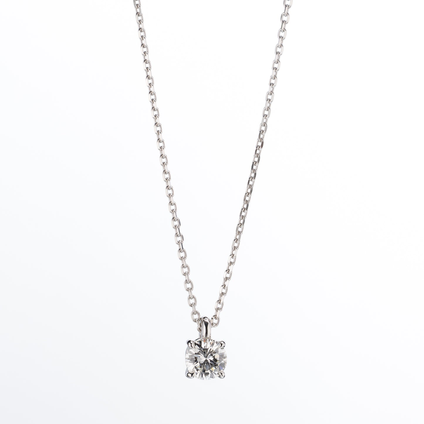 ZUISHO | Pt950 一粒ダイヤモンド 0.52ct ペンダントネックレス (H/VVS2) GIA鑑定書付 Pt850 45cm 丸小豆チェーン