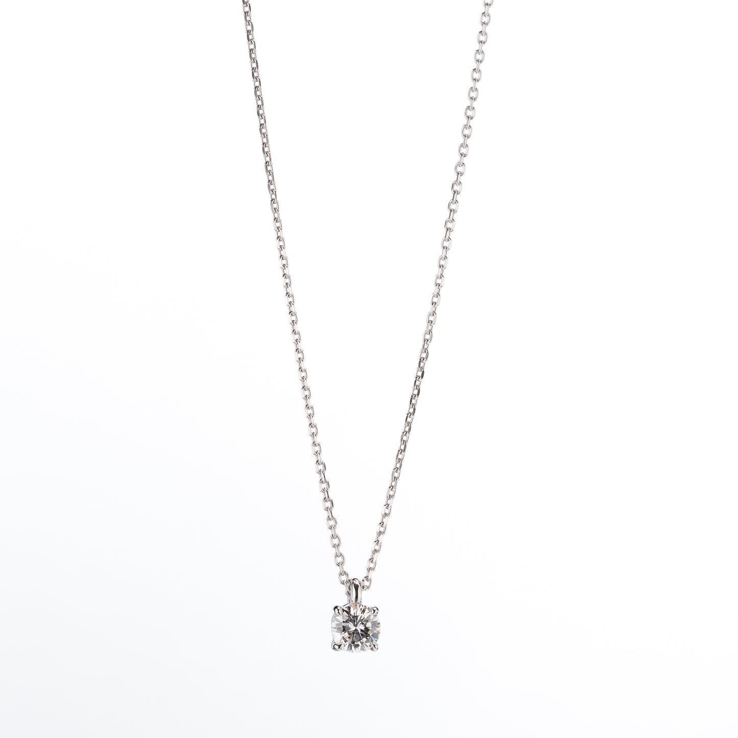 ZUISHO | Pt950 一粒ダイヤモンド 0.52ct ペンダントネックレス (H/VVS2) GIA鑑定書付 Pt850 45cm 丸小豆チェーン