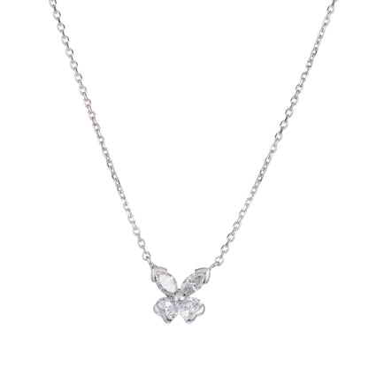 バタフライ ダイヤモンド ホワイトゴールドペンダントネックレス D: 0.4ct K18WG