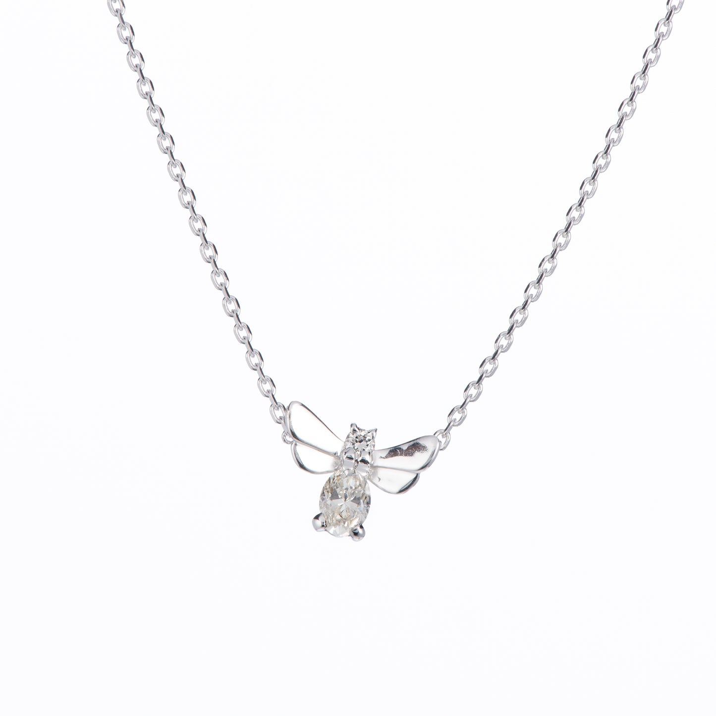 ビー ダイヤモンド ホワイトゴールド製ペンダントネックレス D: 0.31ct K18WG