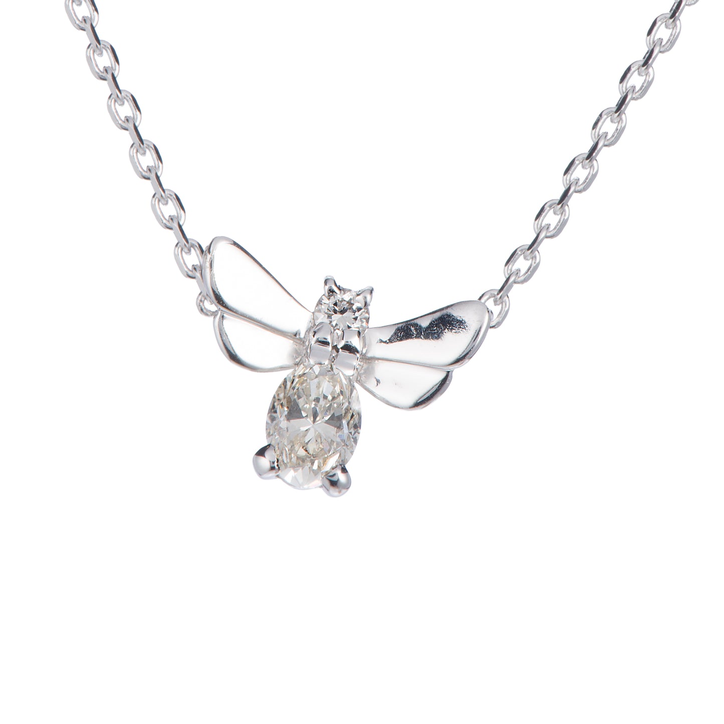 ビー ダイヤモンド ホワイトゴールド製ペンダントネックレス D: 0.31ct K18WG