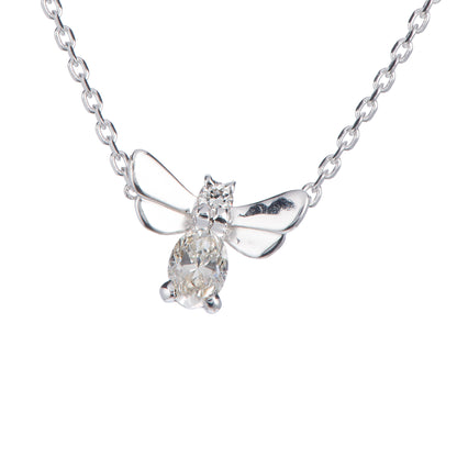 ビー ダイヤモンド ホワイトゴールド製ペンダントネックレス D: 0.31ct K18WG