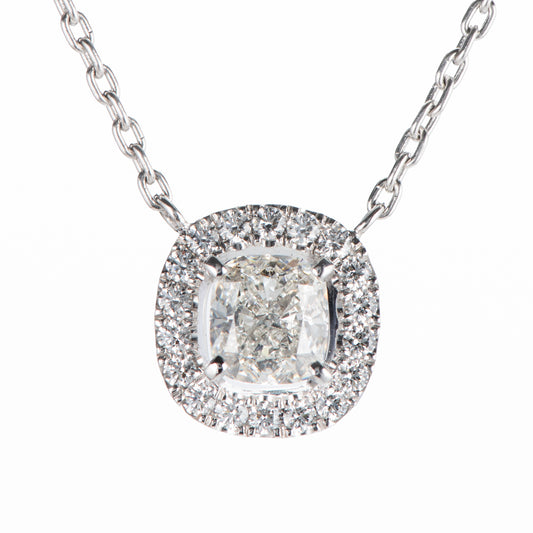 1.01ct Hカラー VS1 ダイヤモンドペンダント プラチナ950/850製 (1.01 H VS1 0.23ctPt950/Pt850 )GIA