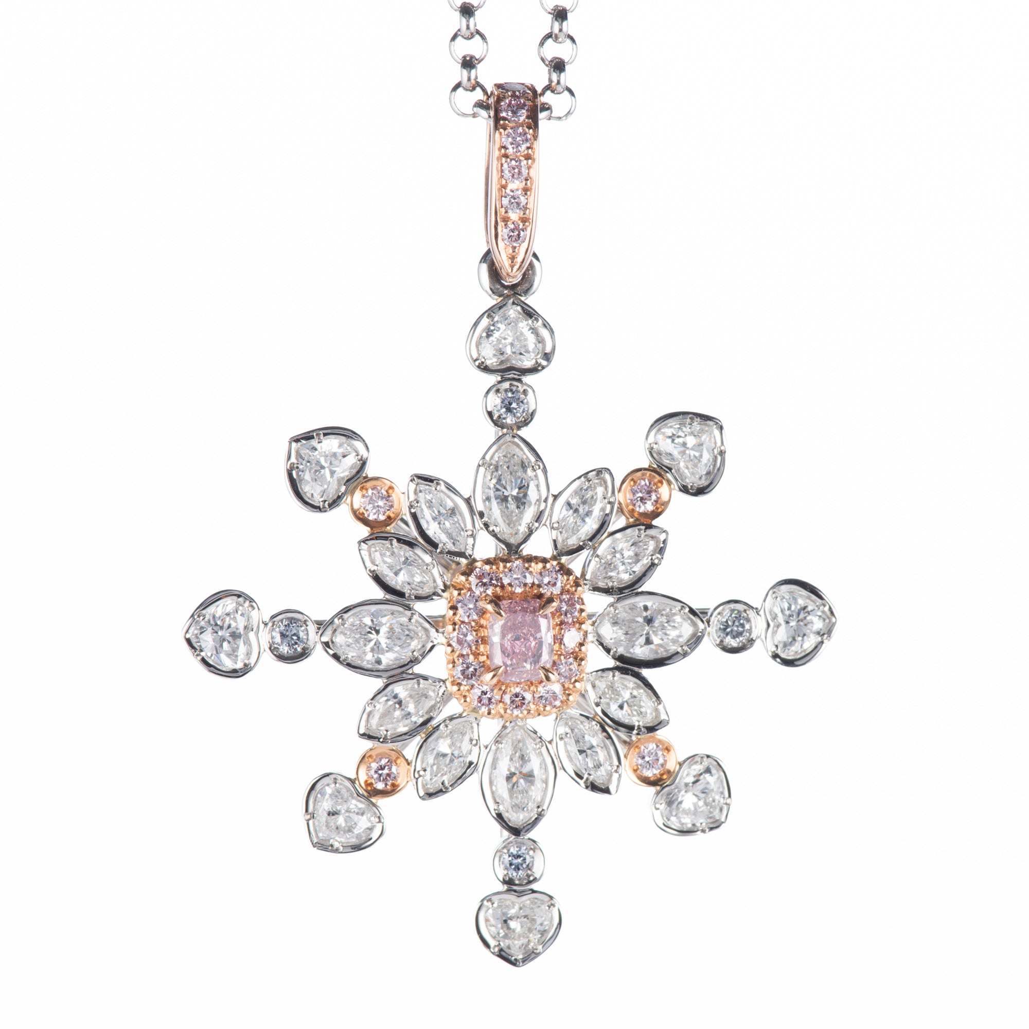 専用JH5★高級 ダイヤモンド0.5ct プラチナ ペンダントヘッド 0.20ct ファンシーインテンスピンクダイヤモンドペンダント