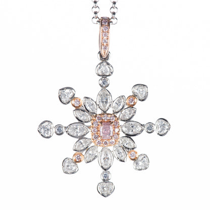 0.20ct ファンシーインテンスピンクダイヤモンドペンダントプラチナペンダントPD:0.457ct BD:0.065ct D: 1.63ct Pt950/850