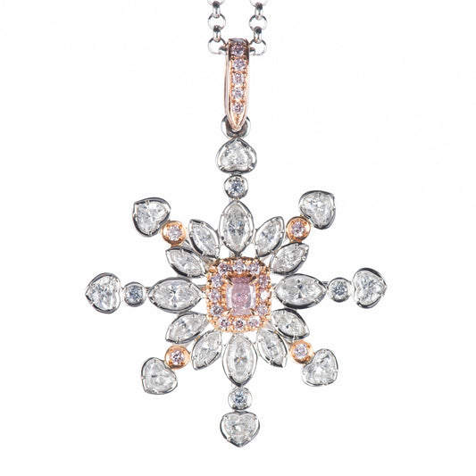 0.20ct ファンシーインテンスピンクダイヤモンドペンダントプラチナペンダントPD:0.457ct BD:0.065ct D: 1.63ct Pt950/850