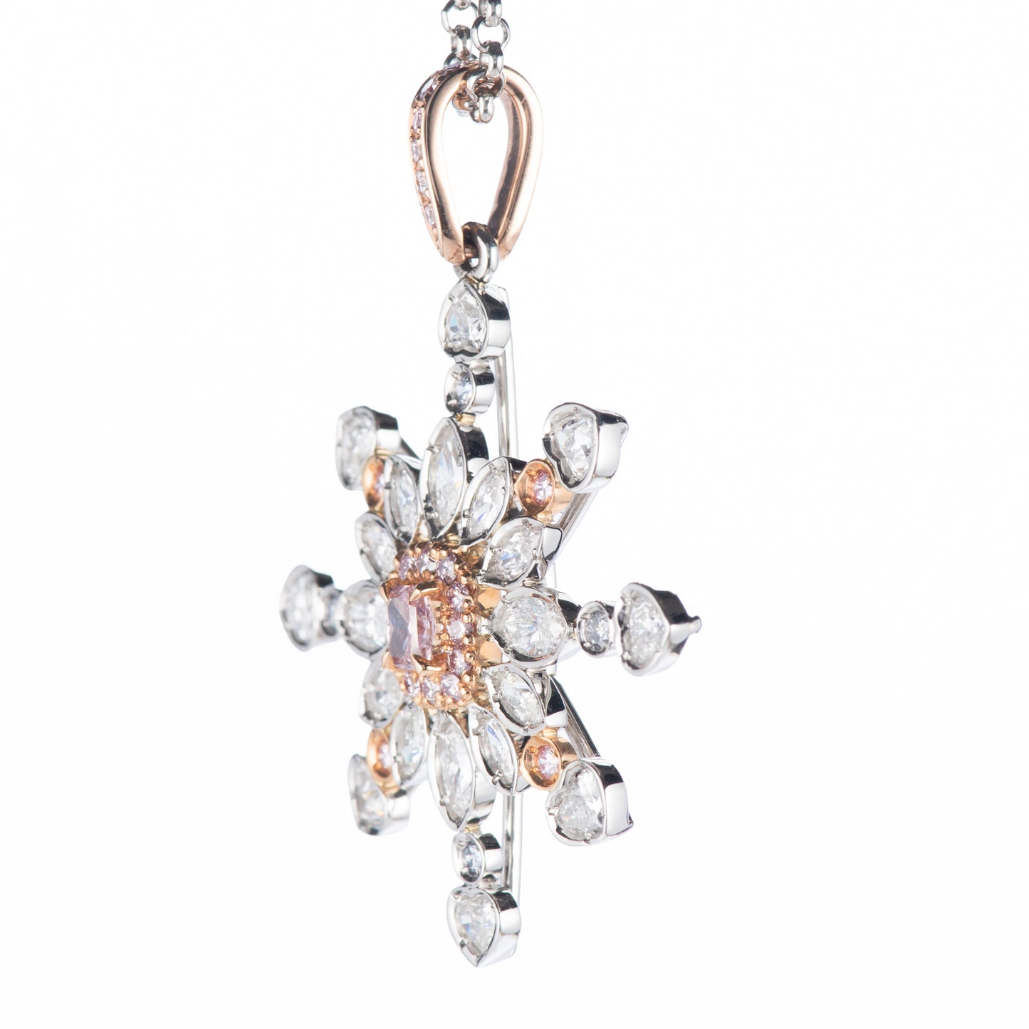 0.20ct ファンシーインテンスピンクダイヤモンドペンダントプラチナペンダントPD:0.457ct BD:0.065ct D: 1.63ct Pt950/850