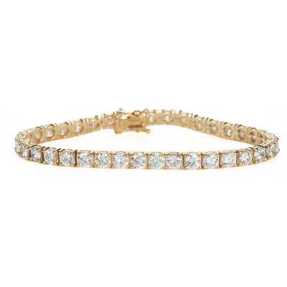 9.34ct イエローゴールド製ダイヤモンドテニスブレスレット (D: 9.39ct K18YG)