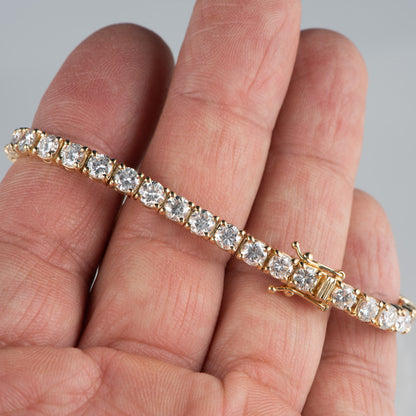 9.34ct イエローゴールド製ダイヤモンドテニスブレスレット (D: 9.39ct K18YG)