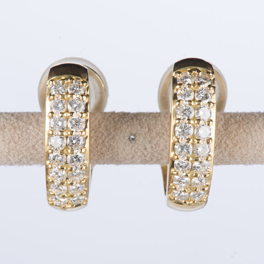 ダイヤモンド イエローゴールドリイヤリング D: 1.00ct (0.5ct D: 0.5ct )K18YG