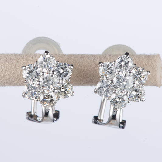 ダイヤモンド プラチナリイヤリング D: 2.00ct (1ct D: 1ct )Pt900