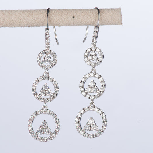 ダイヤモンド ホワイトゴールドリイヤリング D: 1.92ct (0.96ct D: 0.96ct )K18WG