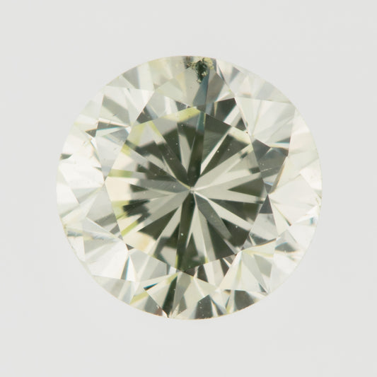 0.42ct Light Green Yellow,Round,ラウンド SI-1 中央宝石研究所(CGL)