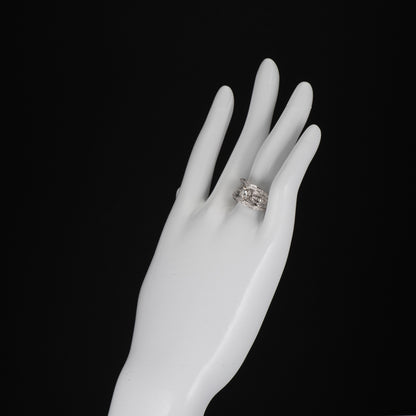 パヴェ ダイヤモンド プラチナリング 1.11twct (D: 0.503ct D: 0.61ct) Pt900 CGL