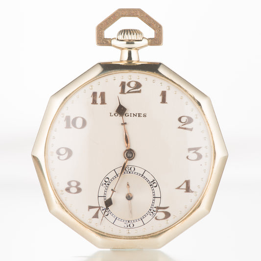 Longines ロンジン Decagonal　十角形　懐中時計　K14　ゴールド