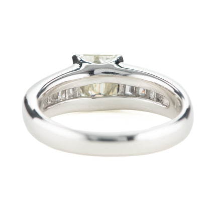 エメラルドカットダイヤモンド プラチナ製リング D: 1.004ct Under N VLY D: 0.40ct Pt900 CGL　裏側