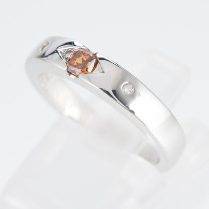 ファンシーディープイエロウィッシュオレンジダイヤモンド プラチナリング D: 0.241ct D: 0.03ct FDYO SI2 Pt900 全宝協