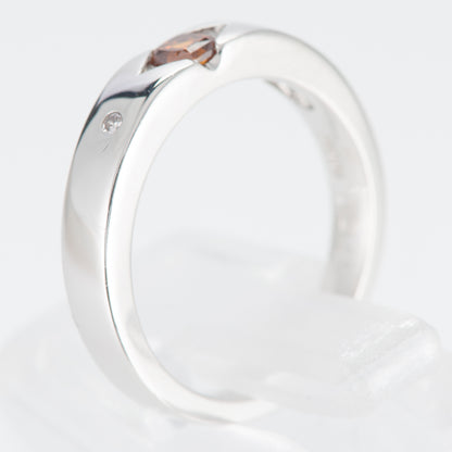 ファンシーディープイエロウィッシュオレンジダイヤモンド プラチナリング D: 0.241ct D: 0.03ct FDYO SI2 Pt900 全宝協