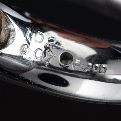 ブラウンダイヤモンド プラチナリング BrD: 1.02 ct D: 0.07ct Pt900