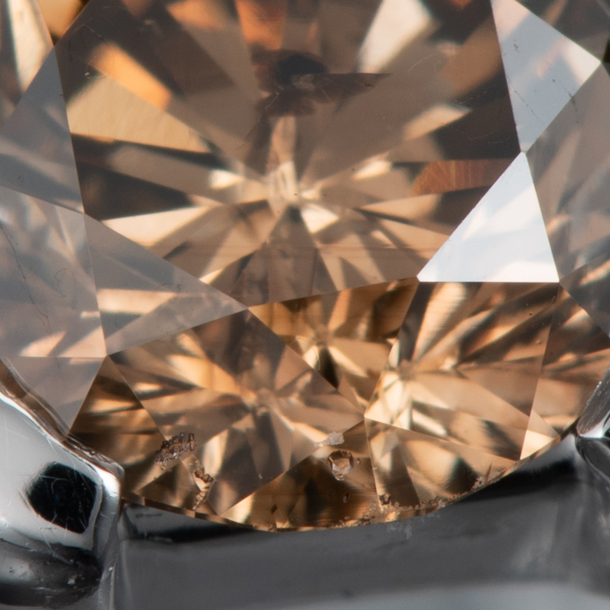 ブラウンダイヤモンド プラチナリング BrD: 1.02 ct D: 0.07ct Pt900