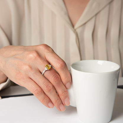 1ct ファンシービビッドイエローダイヤモンドリング 1.00ct GIA