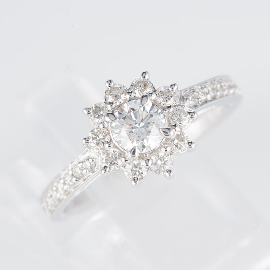 ダイヤモンド ホワイトゴールドリング D: 0.324 ct D: 0.41ct K18WG