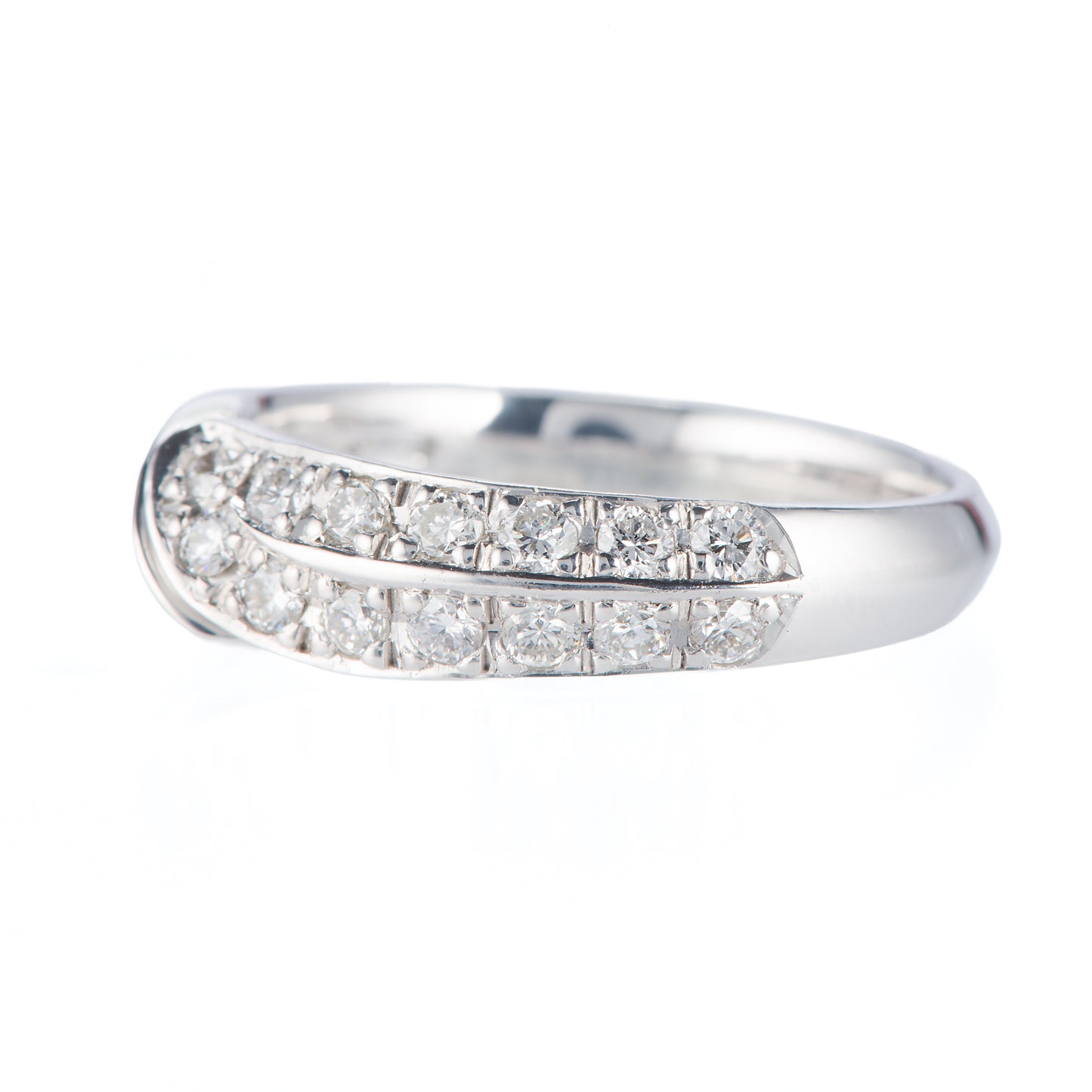 リーフ ダイヤモンド ホワイトゴールドリング D: 0.71ct