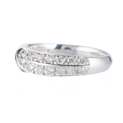 リーフ ダイヤモンド ホワイトゴールドリング D: 0.71ct