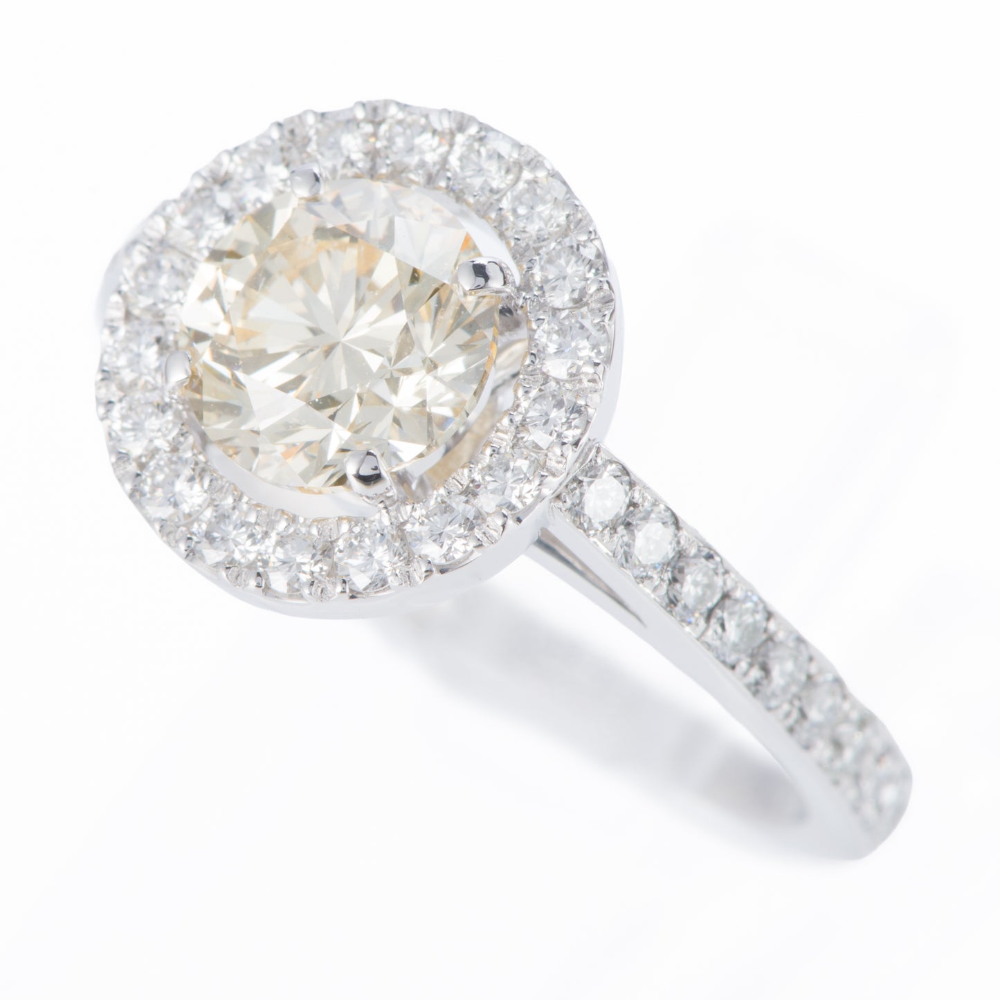 1.50ct ファンシーライトオレンジーイエローダイヤモンドリング プラチナ製 (1.50ctFancy Light Orangy Yellow SI2 Pt900)中宝研