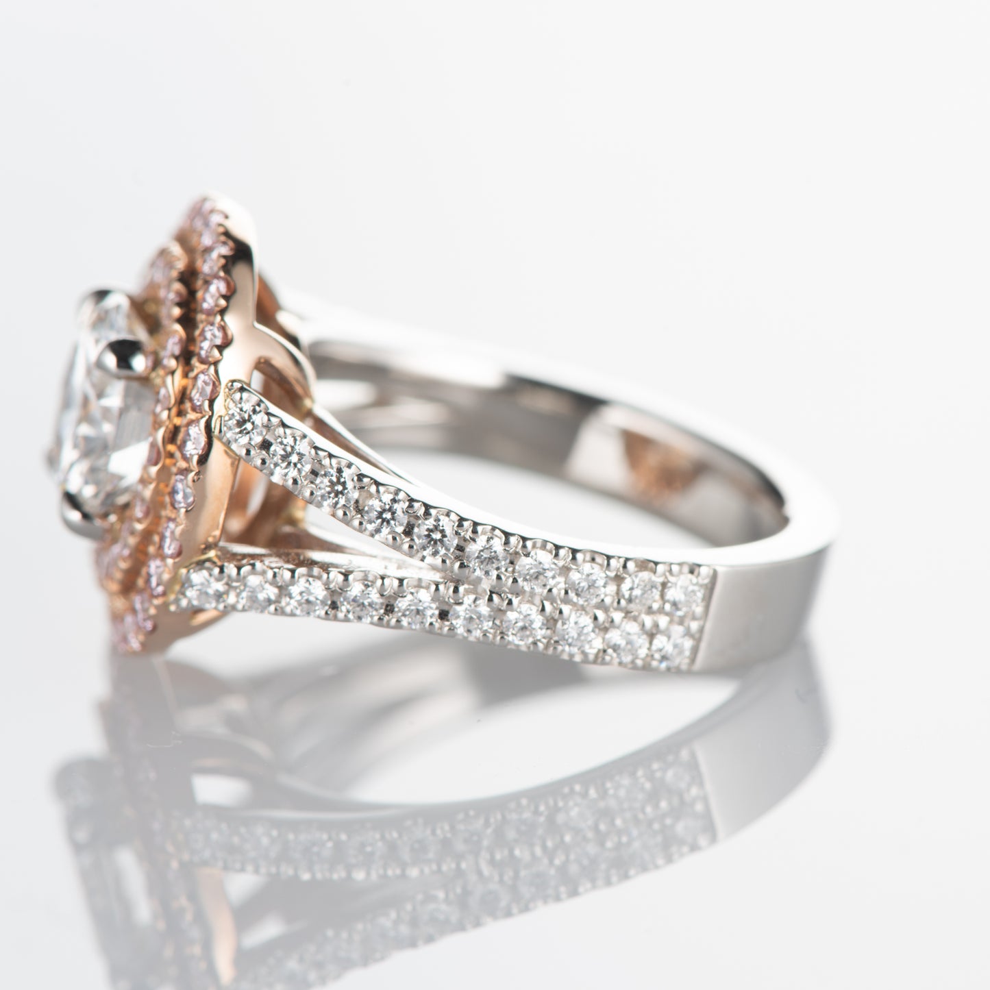 1.5ct D IF ダイヤモンxアーガイルピンクダイヤモンドダブルハローリング(1.58ct D IF AP0.41 / D0.39 GIA)