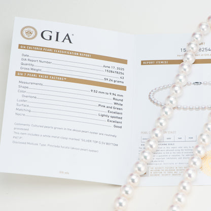 あこや真珠 ネックレス 9.5-9.94mm SVクラスプ