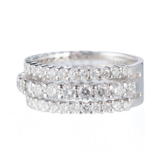 ライン  ダイヤモンド ホワイトゴールドリング D: 2.19ct K18WG