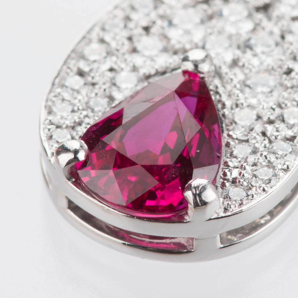 ルビー×ダイヤモンドプラチナ製ネックレス Pt950 R:3.45ct D:3.42ct　GIA
